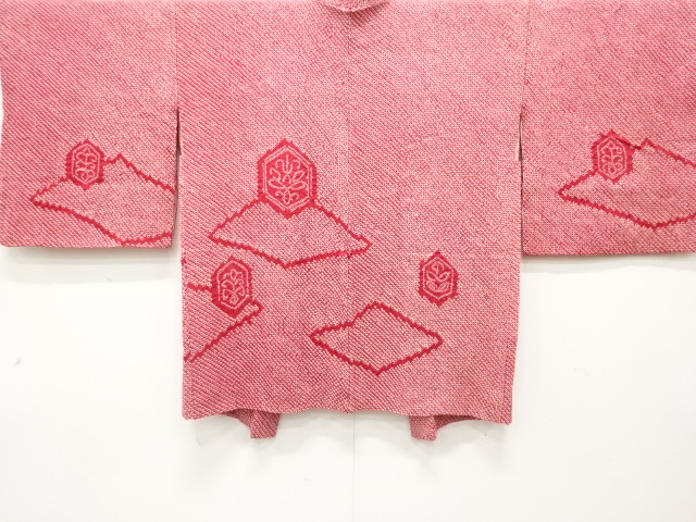 アンティーク　本総絞り　石畳に花亀甲模様　絵羽織